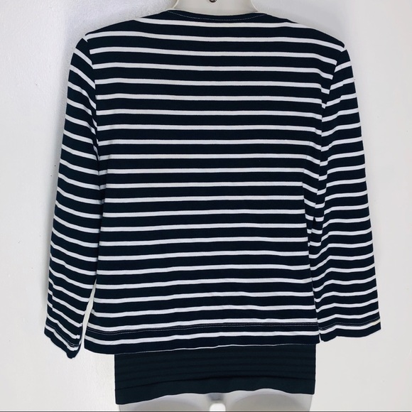COPY - RUBY Rd. Striped embellished Cardigan sweater - Picture 5 of 8